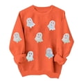 thumbnail image 1 of XSMGTUI Halloween Women's Sweatshirt Crew Neck Ghost Fall Pumpkin Long Sleeve Casual Witch Oversized Pullover Soft Comfortable Cute Vintage Graphic Top, 1 of 6