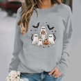 thumbnail image 1 of XSMGTUI Halloween Women's Sweatshirt Fall Ghost Fall Pumpkin Long Sleeve Casual Witch Bat Oversized Pullover Soft Comfortable Shirts Cute Vintage Graphic Top, 1 of 6