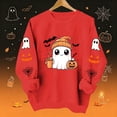 thumbnail image 1 of XSMGTUI Halloween Women's Sweatshirt Fall Ghost Fall Pumpkin Long Sleeve Casual Witch Bat Oversized Pullover Soft Comfortable Shirts Cute Vintage Graphic Top, 1 of 8