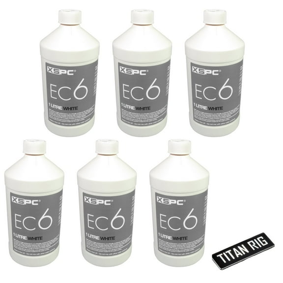 XSPC EC6 High Performance Premix PC Coolant, Opaque, 1000 mL, White, 6-pack