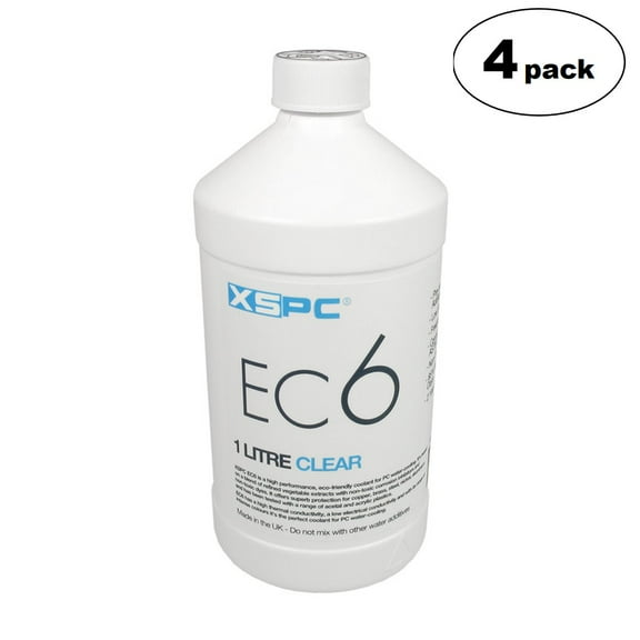 XSPC EC6 High Performance Premix PC Coolant, Translucent, 1000 mL, Clear, 4-pack
