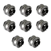 XSPC G1/4" Compression Fitting for 3/8" ID - 1/2" OD Flexible Tubing V2, Black Chrome, 8-pack