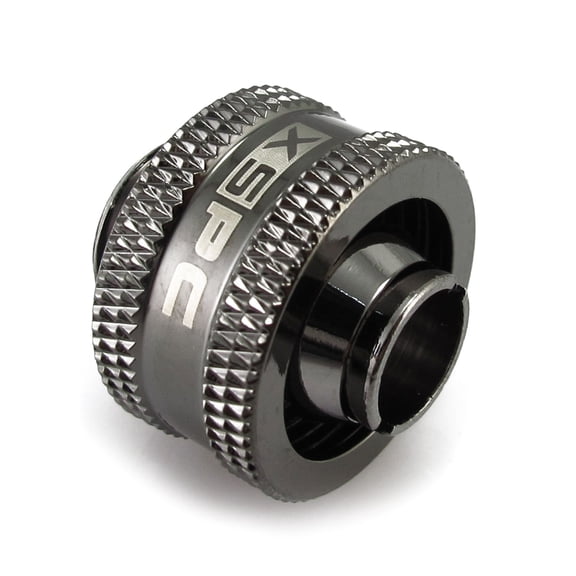 XSPC G1/4" to 3/8" ID, 5/8" OD Compression Fitting V2 for Soft Tubing, Black Chrome