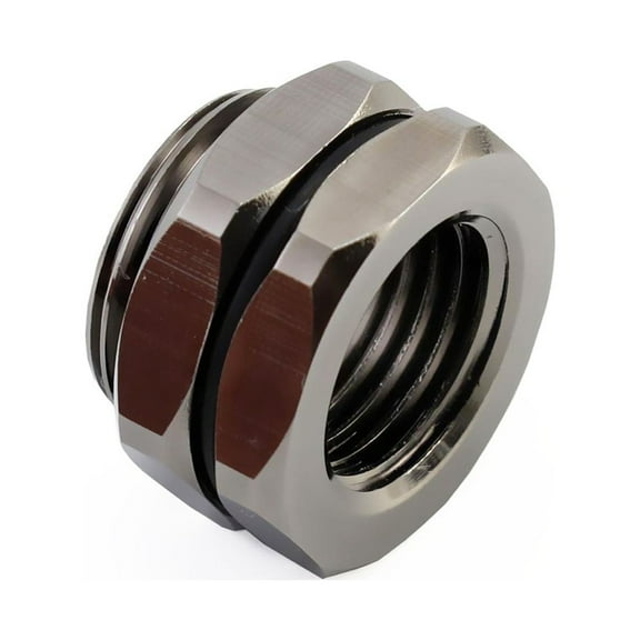 XSPC G1/4" to G1/4" Bulkhead, Black Chrome