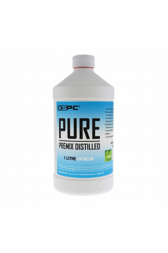 Pure Premix Distilled PC Coolant, 1 Liter, UV Blue