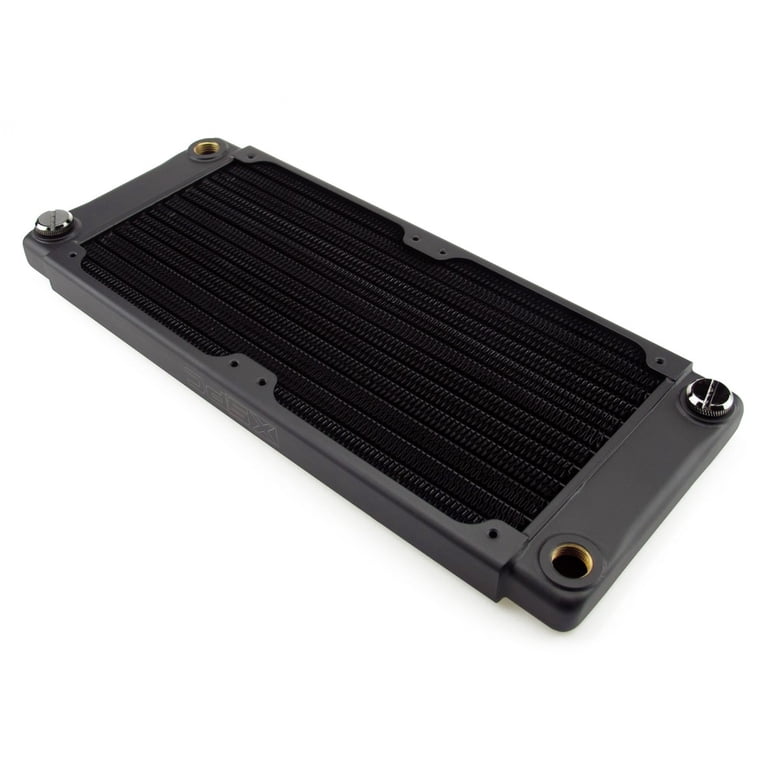 XSPC TX240 Ultra Thin PC Radiator – 240mm, Dual 120mm Fan Size, 20.5mm Thick, Black Finish For Custom Water Cooling