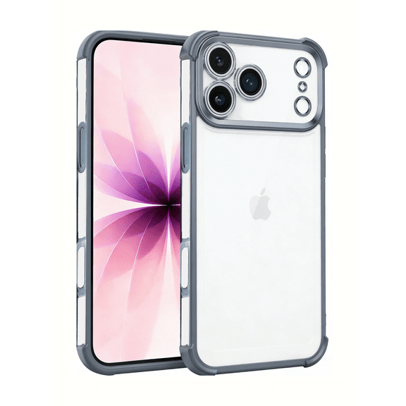 XSPLENDOR Electroplated 4-Corner Shockproof Phone Case [for iPhone 17/16/15/14/13/12/11/X/XS Series] - Crystal Clear Protective Cover with Full Lens Protection, MagSafe Compatible (Blue)