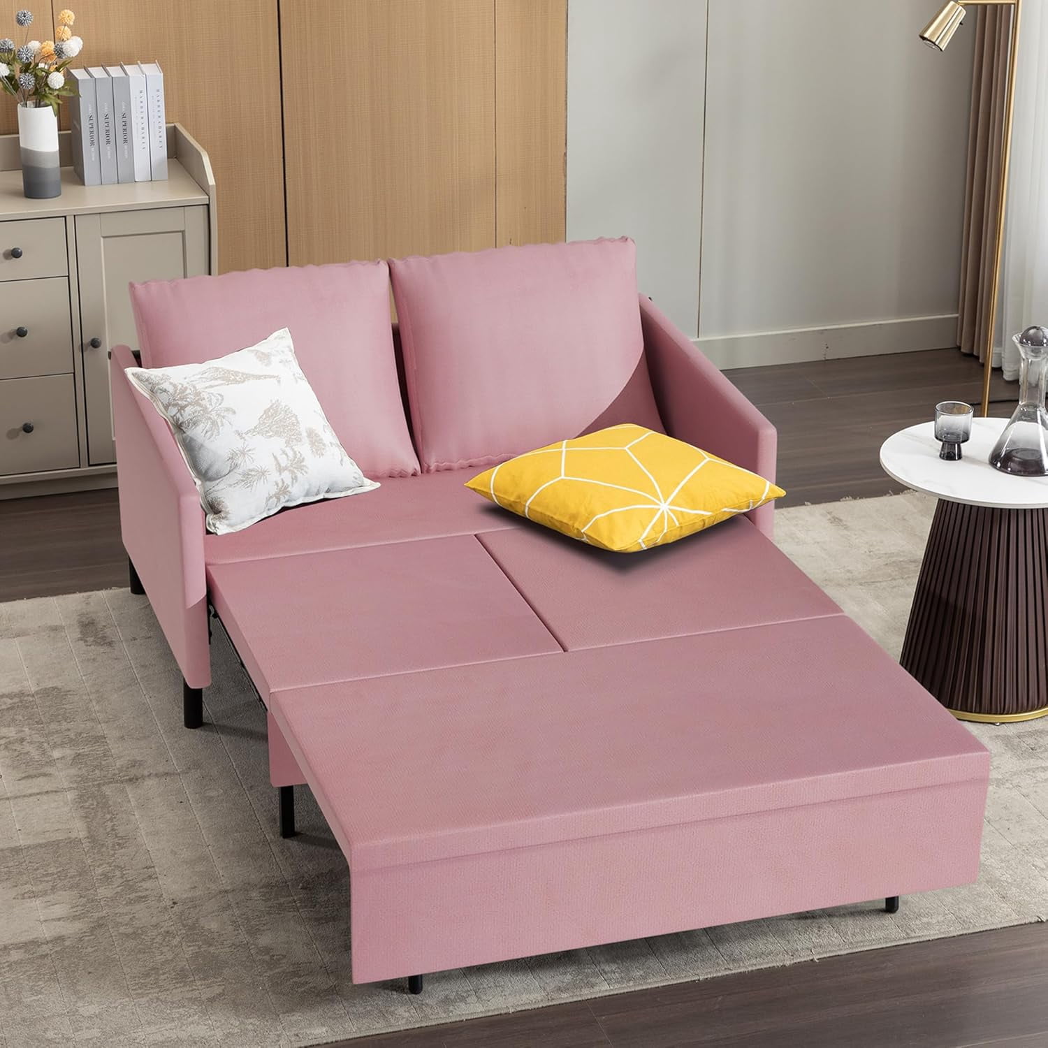 XSPRACER 3-in-1 Convertible Sleeper Sofa, Loveseat Sofa Couch with ...