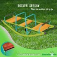 thumbnail image 1 of XSS008 high quality kids seesaw plastic seat playground equipment cute baby plastic rocker outdoor children blue and green steel tube, 1 of 6