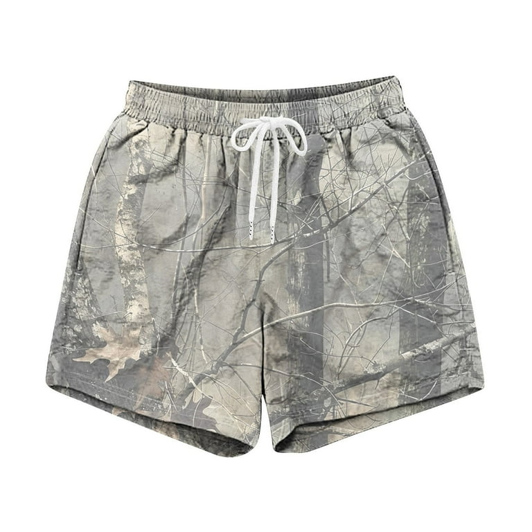 XSSFCC Camo Shorts Casual Elastic Waist Camo Sweat Shorts Quick Drying Camo Shorts for Men Light Gray 3XL Walmart