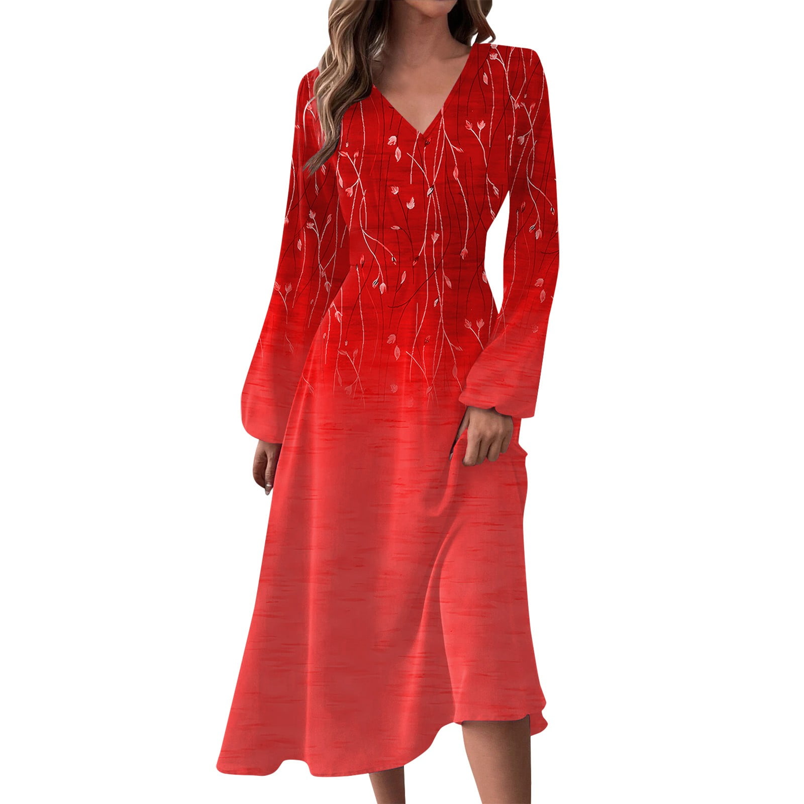 XSSFCC Women's Floral Print Maxi Dresses 2024 Spring Collection Boho ...