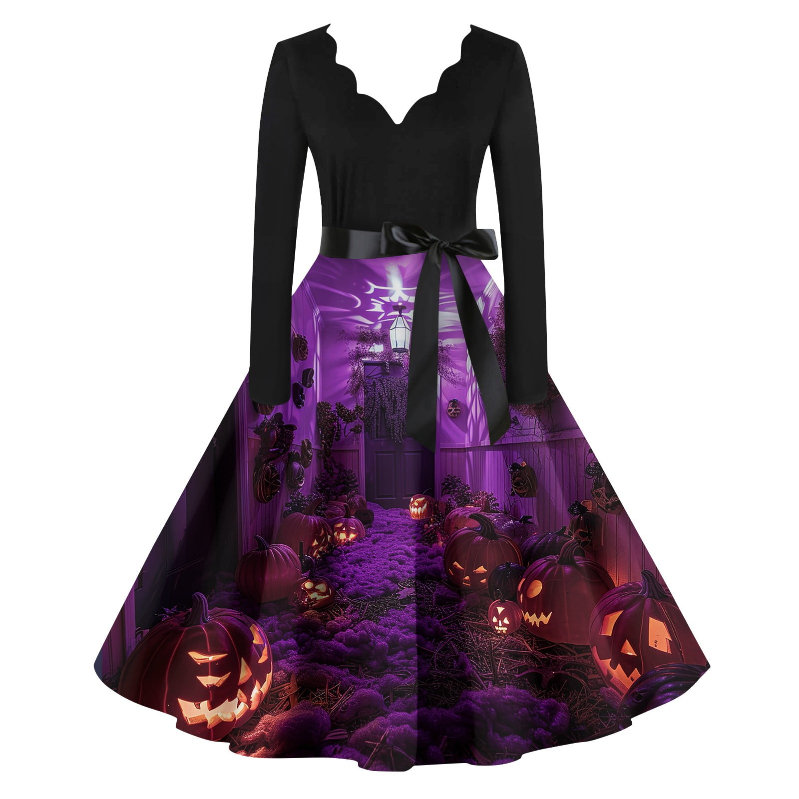 XSSFCC Womens Halloween Costumes Clearance 2024 Long Sleeve Bat Hem