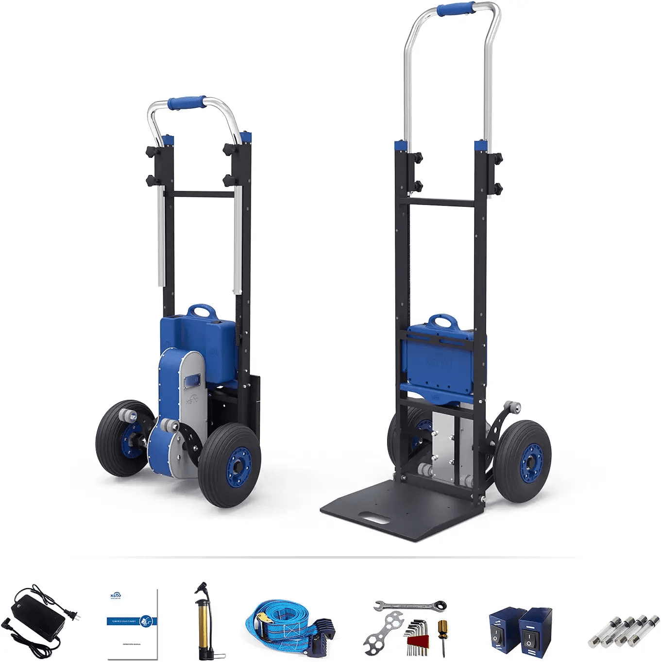 XSTO ZW4170DC Stair Climbing Hand Trucks Dolly, 375 lbs Capacity Trolley Cart, Electric Hand