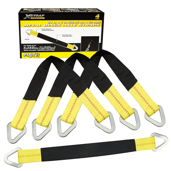 XSTRAP 4pk 24" x 2" Axle Strap with Protective Sleeve and D-Ring