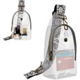 thumbnail image 1 of XSUIOY Clear Sling Bag Stadium Approved with Adjustable Guitar Straps,Clear Crossbody Bag for Women Men Small Fanny Pack Stadium Approved PVC Crossbody Backpack for Concerts Sports Events(grey), 1 of 8