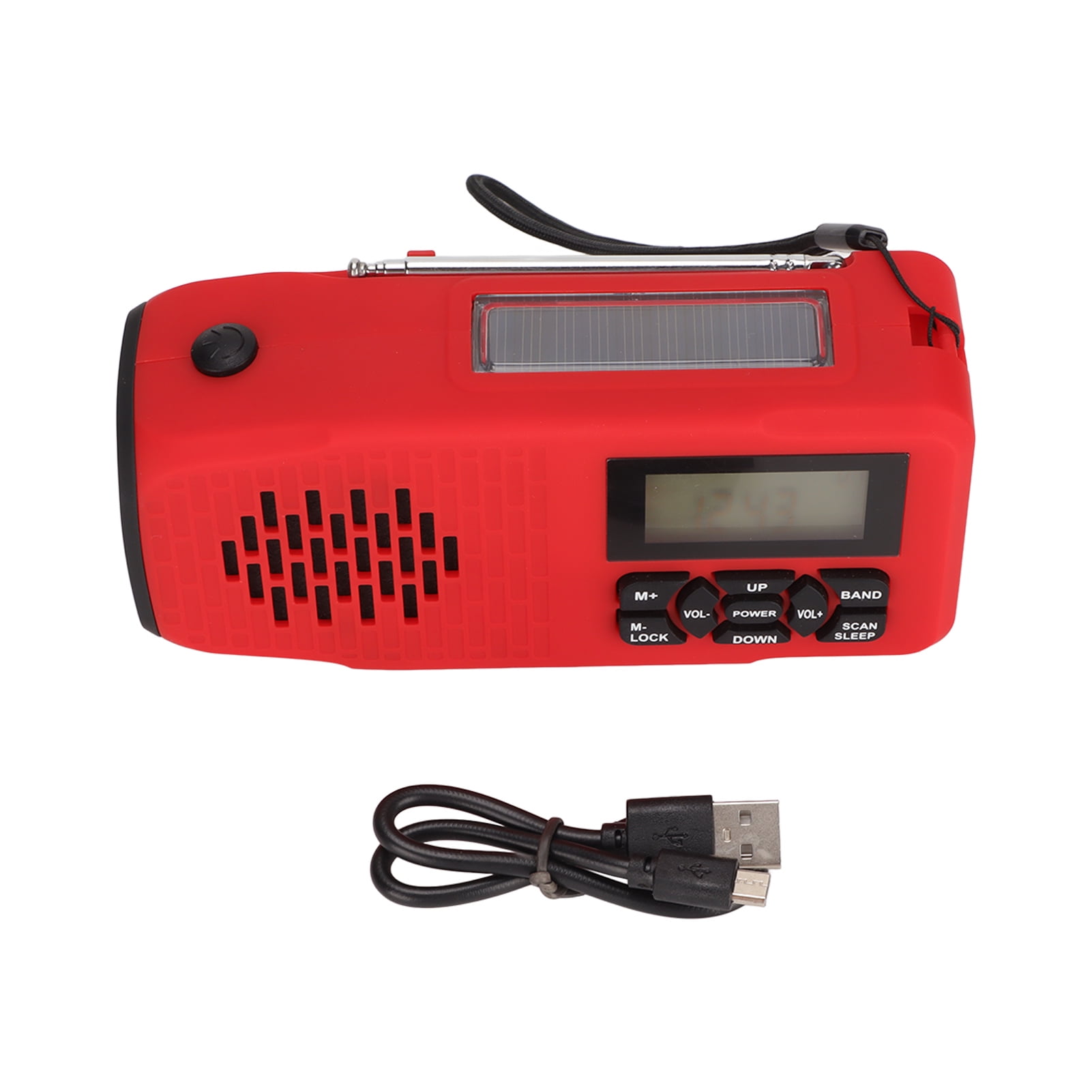 XSY098D Solar Hand Crank Radio IPX3 Waterproof AM/FM/NOAA Weather Alert ...