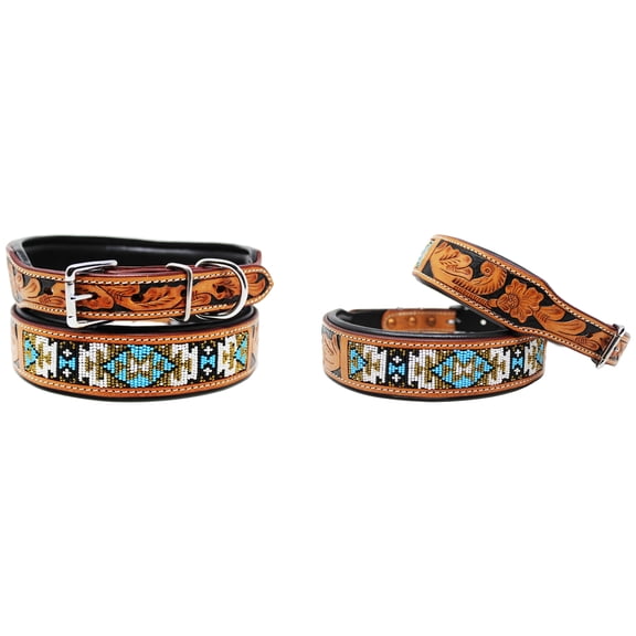 XSmall 9''- 13'' Dog Puppy Collar Cow Leather Adjustable Padded Canine 6063