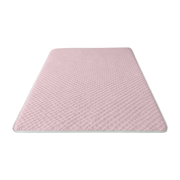 XSmall Cooling Sleeping Mat for Bed Summer Breathable Bed Mat Foldable Tatami Style Quilted Grid Surface Mattress Topper Pad, Pink