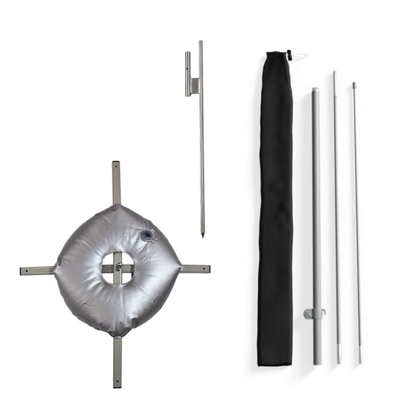 XSmall Feather Flag Pole Set – Swooper Flag Pole Set Includes 3 Poles, a Carrying Bag, a Ground Stake and a Cross Base – Fits 1.6ft x 4.9ft Feather Flags (No Flag Included)