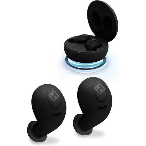 XT-59 Water-Resistant Wireless Bluetooth Earbuds with Round Charging Case (BE-200)