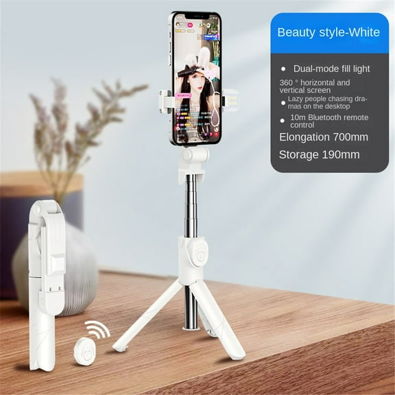 XT02 Bluetooth selfie stick, integrated rotating tripod, compatible with mobile phones, portable and multifunctional for live streaming and selfie