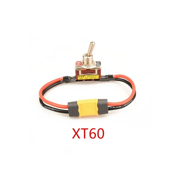 XT30/XT60/XT90/T-Plug Connectors Power Switch,Power High Current High Load Switch ON-OFF Toggle 12AWG for eBike RC Airplane ESC Motor Connecting Adapter