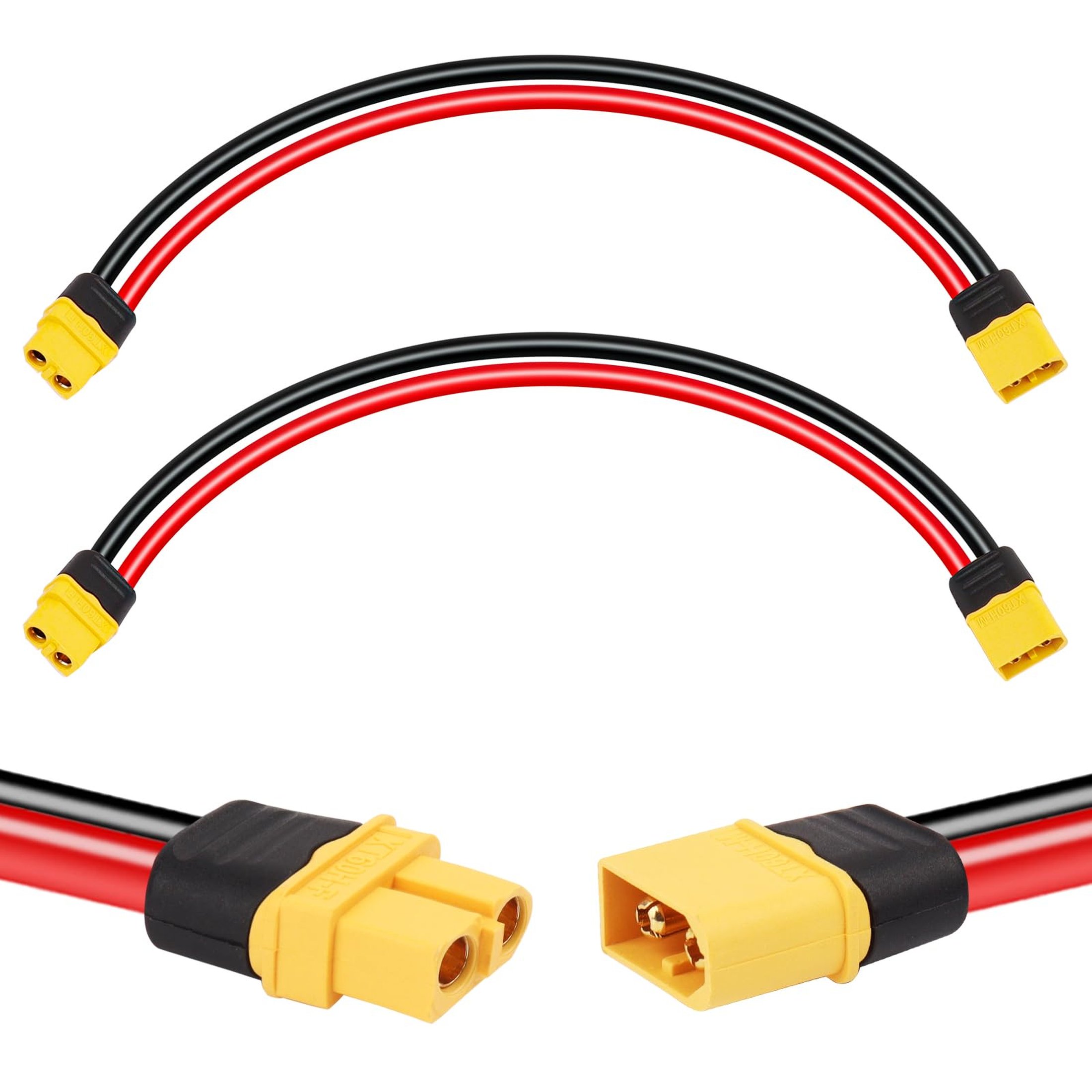 XT60 10AWG Extension Cable 1FT Male to Female Connector for Power Stations