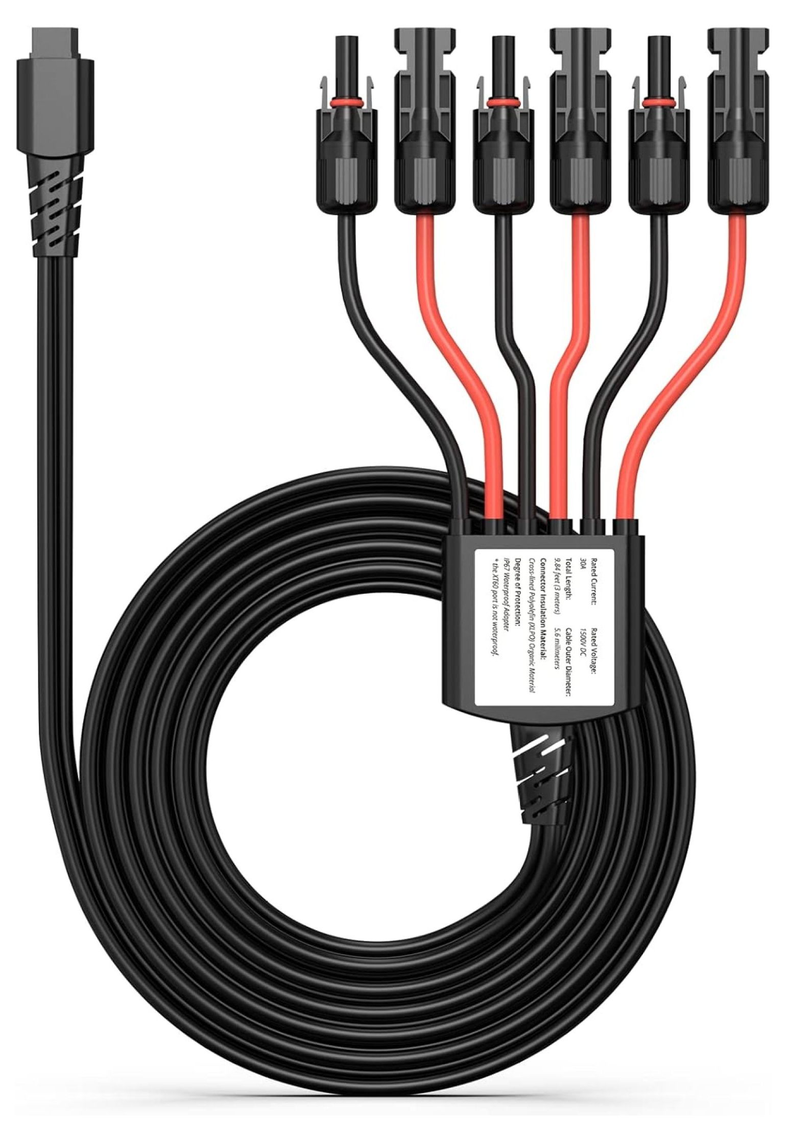 XT60 to MC-4 3-in-1 Connectors Y Branch Parallel Adapter Cable for Solarpowa 200 and Solarpowa400 Solar Panel, Fast CellPowa 2500 Power Station, IP67 Waterproof, 9.84ft