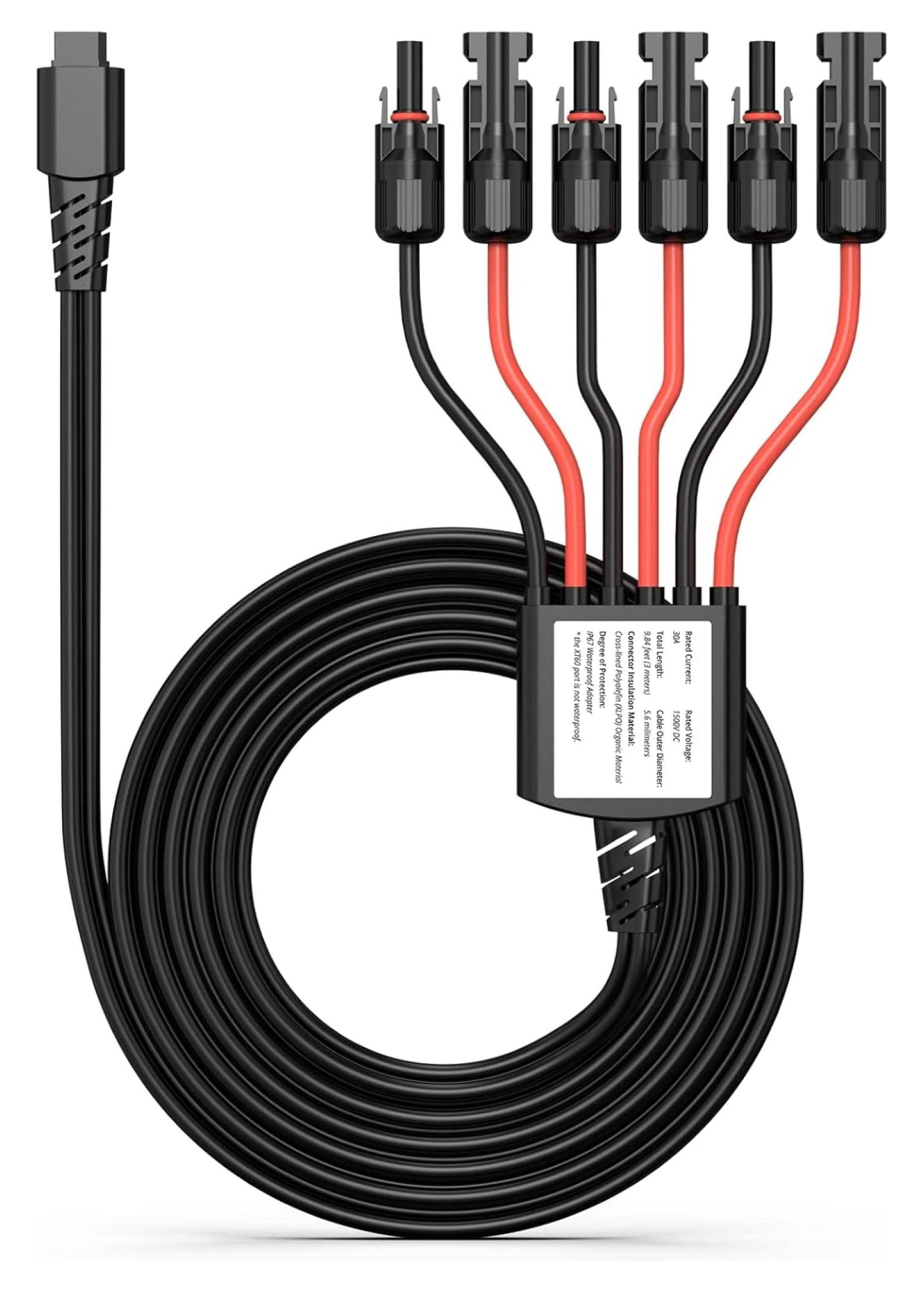 XT60 to MC-4 3-in-1 Connectors Y Branch Parallel Adapter Cable for Solarpowa 200 and Solarpowa400 Solar Panel, Fast CellPowa 2500 Power Station, IP67 Waterproof, 9.84ft