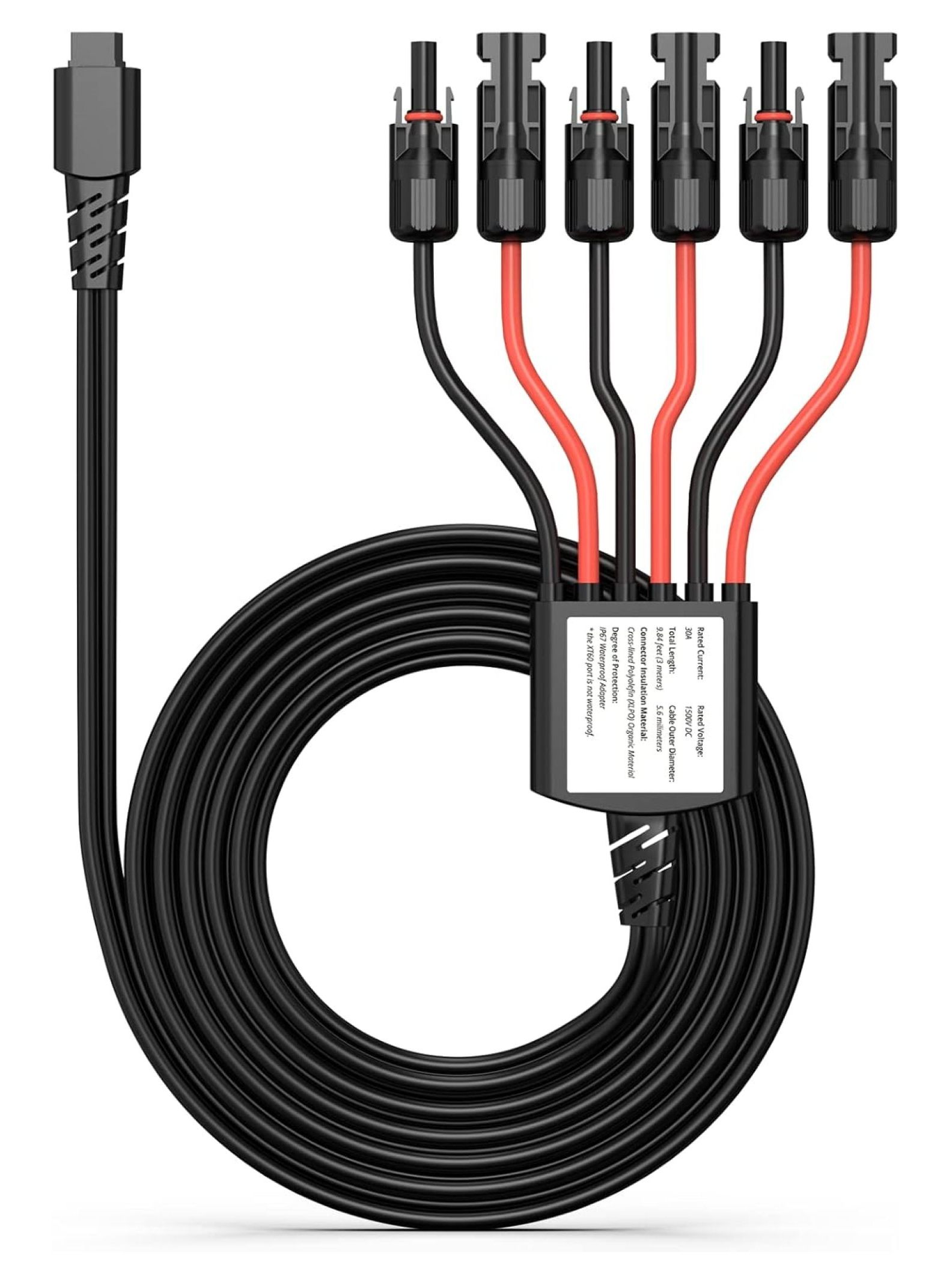 XT60 to MC-4 3-in-1 Connectors Y Branch Parallel Adapter Cable for Solarpowa 200 and Solarpowa400 Solar Panel, Fast CellPowa 2500 Power Station, IP67 Waterproof, 9.84ft