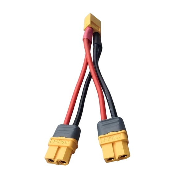 XT60 Parallel Cable Connector for RC ESC Adapter Cable,1 to 2 Splitter 14AWG Silicone Wire,10CM Male to Dual Female Connector for RC ESC Adapter Cable
