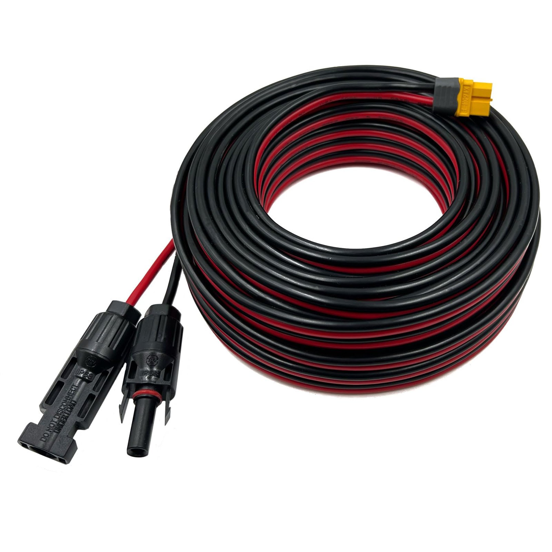 XT60 Solar Connector Extension Cable 12AWG for Power Stations 50FT