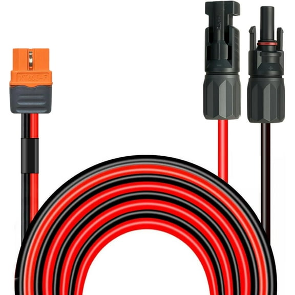XT60i Solar Cable 10AWG 30FT, Solar to XT60i Connector Extension Cable Silicone Wire for Solar Generator Power Station