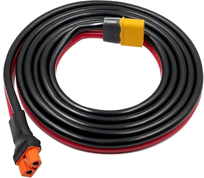 XT60i to XT60 Male Cable 10AWG Solar Charging Cable XT60i-F Extension Cable Solar Cable Compatible for Ecoflow Portable Power Station Solar Generator 5FT