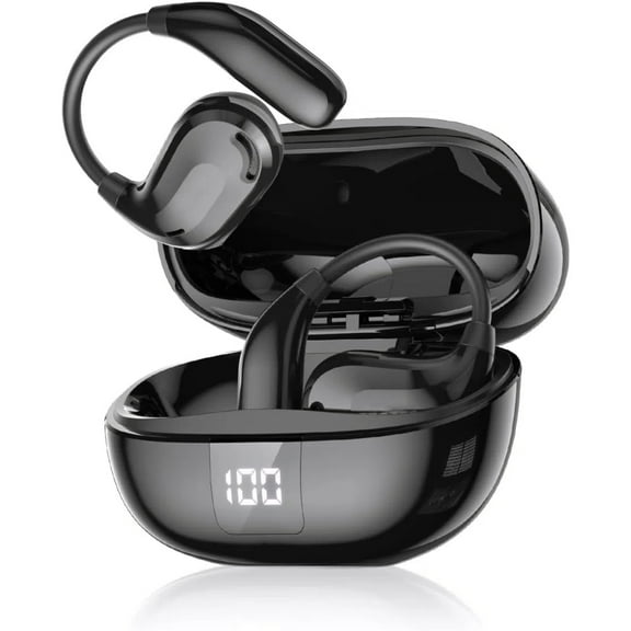 XT66PRO AI Real-Time Translation Earbuds Wireless 135-Language Open-Ear Design for Travel Business Learning-Black