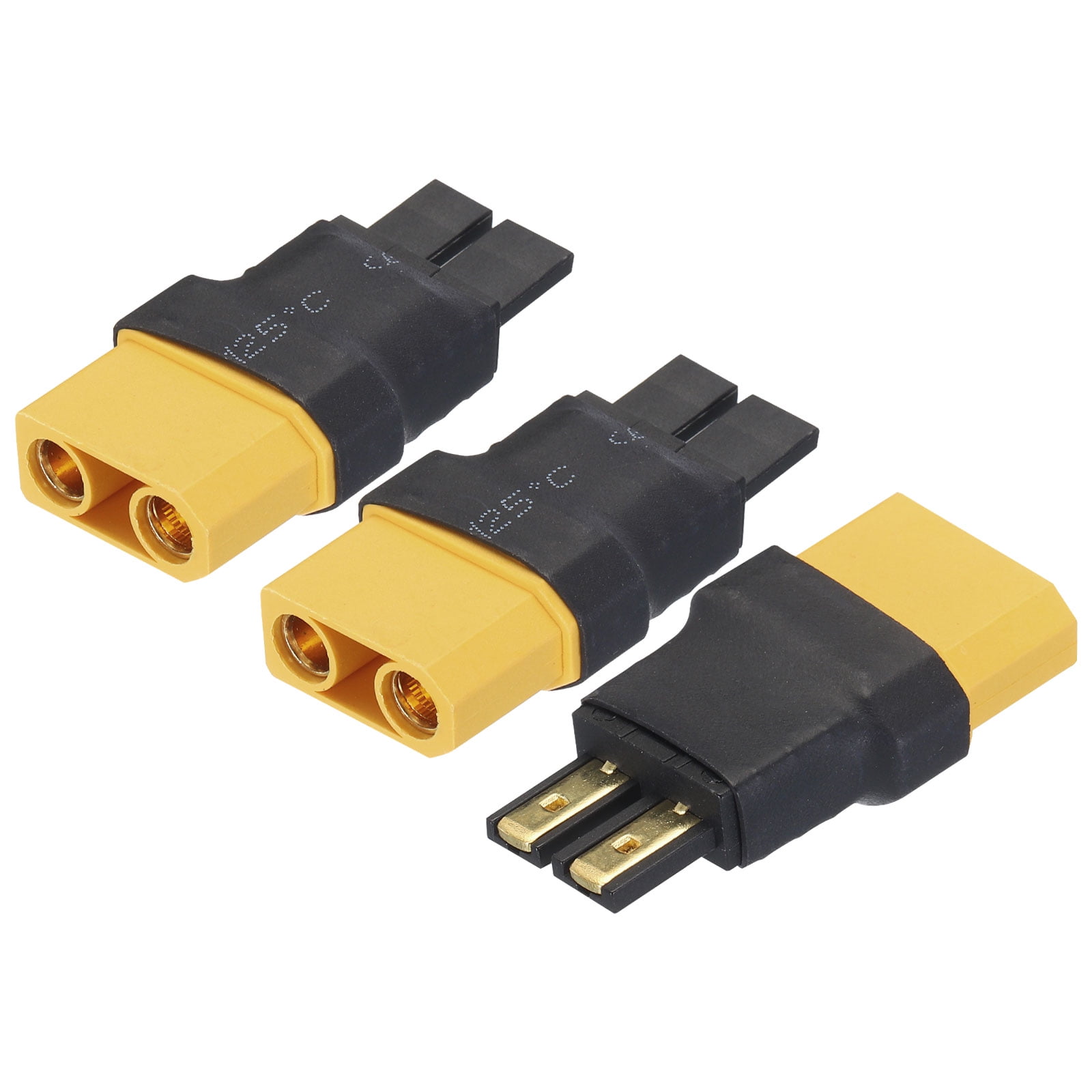 5-Pack XT90 Female Connectors (Battery Side) With 4.5mm Bullets - 90+ Amp For RC LiPo Batteries, Boats, Cars