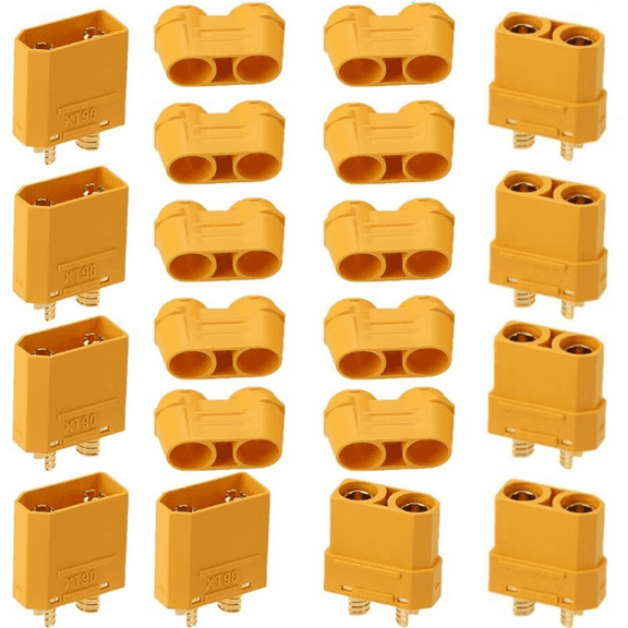 XT90male and Female Connector Power Plugs Suitable for RC Lipo Battery Motors Lithium Battery Replacement Plugs,10 pairs * XT90 male and female connector,As Shown
