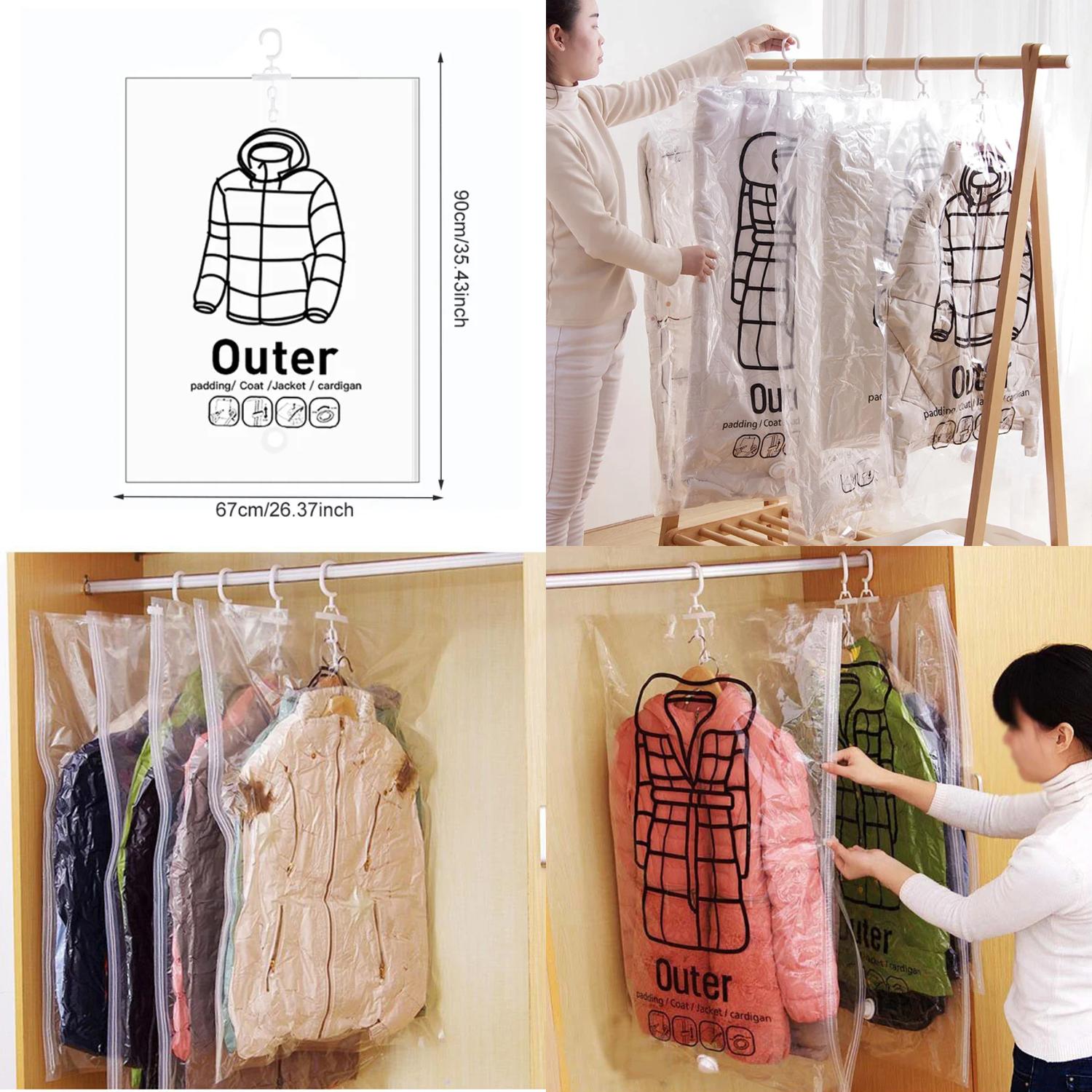 XTAIYIMAO 110PCS Hanging Vacuum Bags Space Saving Compressible Seal