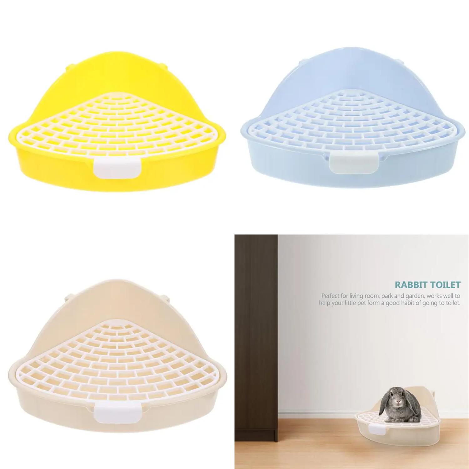 XTAIYIMAO Bunny Litter Box Pet Toilet Triangle Potty Trainer Corner