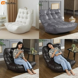 HOMCOM Bean Bag Chair Stuffed Large Lounger for Indoors Includes Washable Cover Side Pockets and Backrest for Kids and Adults Grey Walmart
