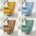 XTAIYIMAO Polar Fleece Wingback Chair Covers Stretch Removable Armchair