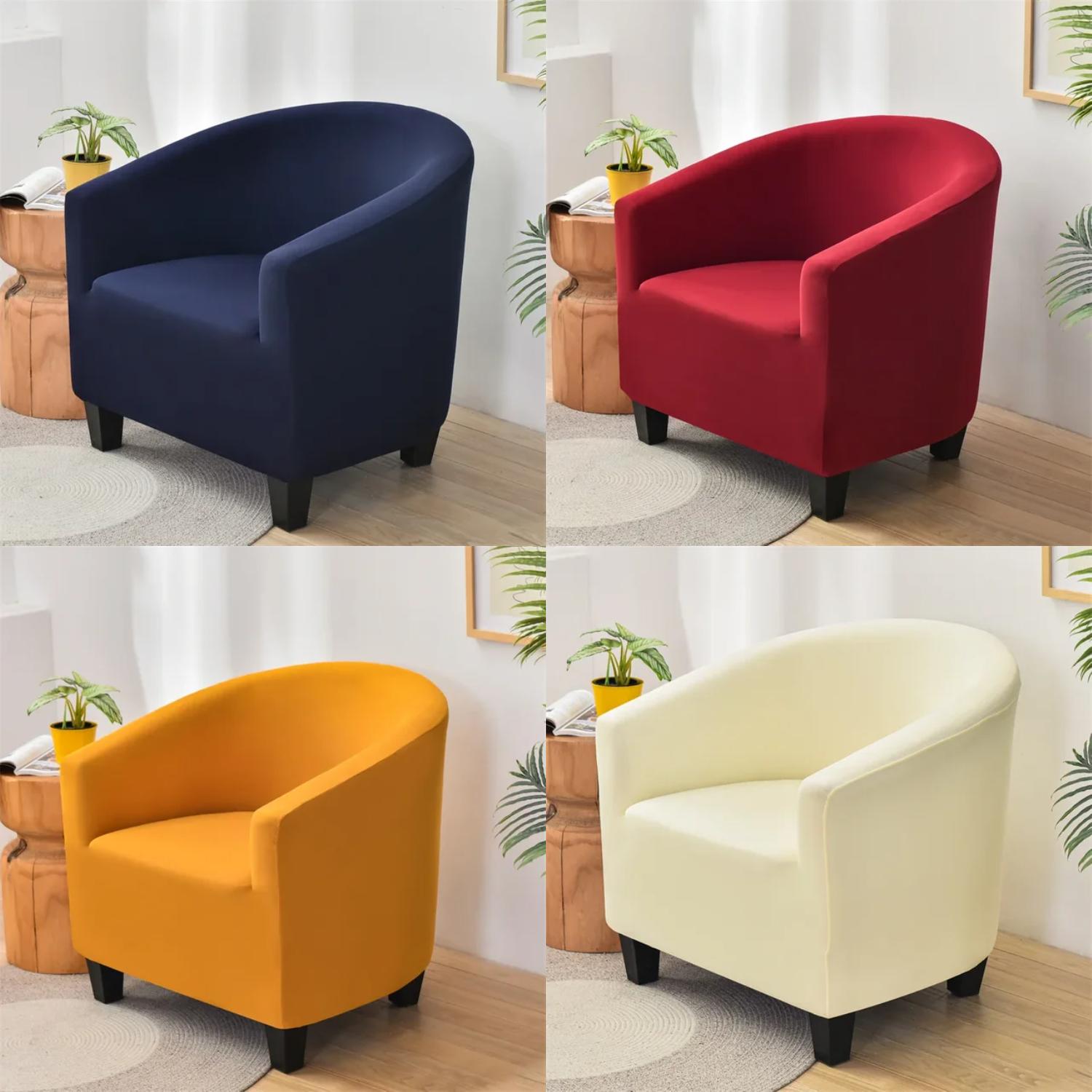 XTAIYIMAO Solid Color Stretch Club Chair Cover Elastic Spandex Tub