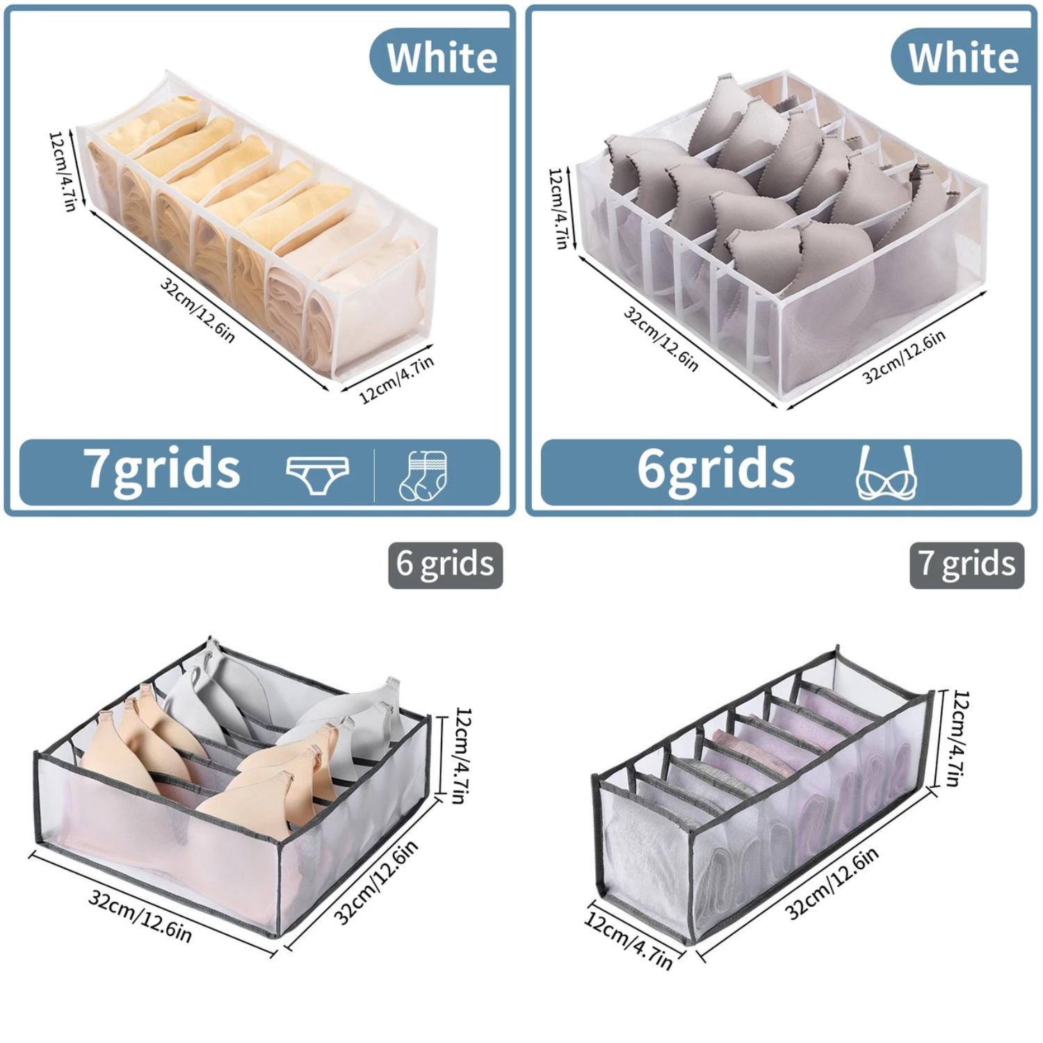 XTAIYIMAO Underwear 6/7/11Grids Travel Bra Organizer Packing Mesh Bags