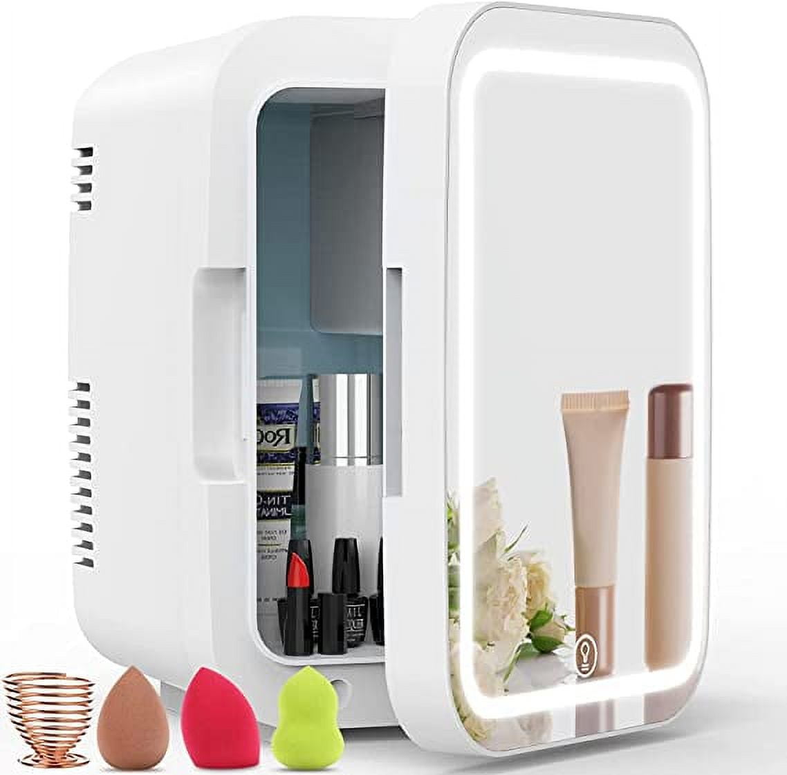 Euhomy Mini fridge for bedroom, 10 L Mini skincare fridge & Makeup fridge  for skincare, Car fridge Cooler and Warmer with AC/DC, Mini fridge for skin