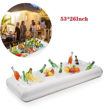 53" x 25" Ice Chest Water Coolers with Drain Plug, White
