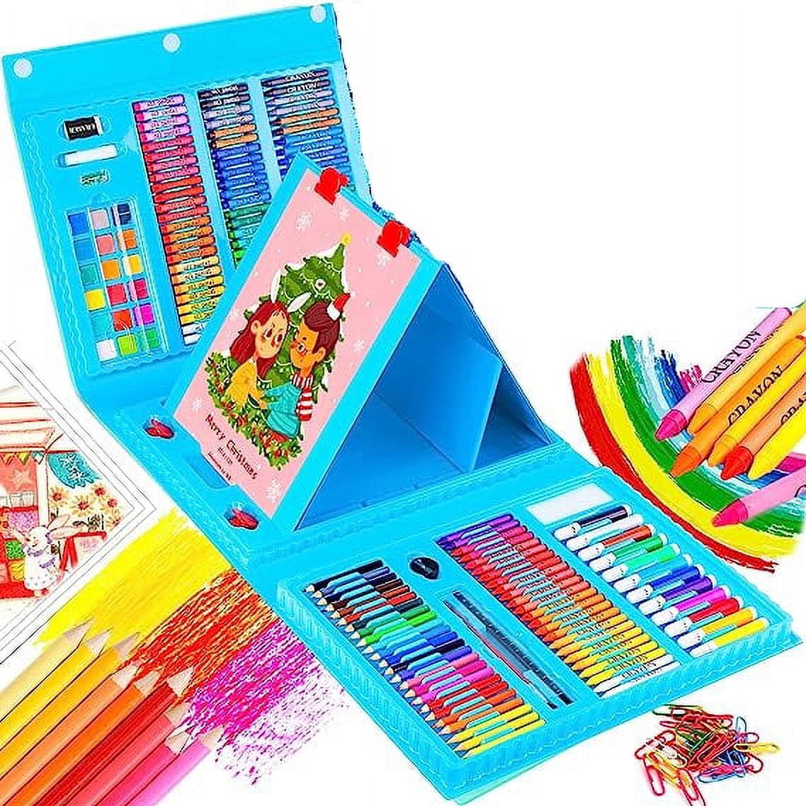 XTEILC Art Kit, Art Supplies Drawing Kits, Arts and Crafts for Kids, Gifts for Teen Girls Boys 6-8-9-12, Art Set Case with Trifold Easel, Sketch Pad