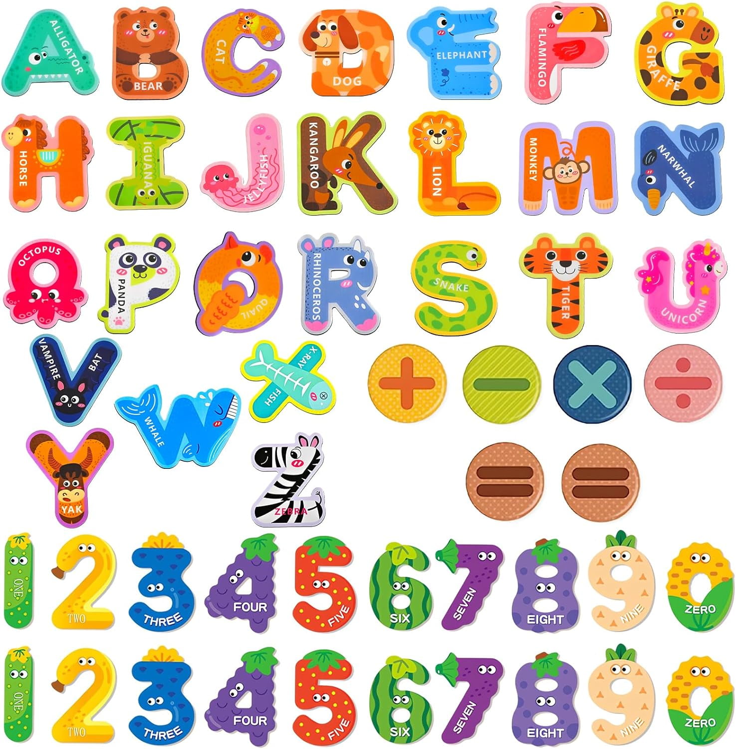 XTEILC Magnetic Letters, ABC Refrigerator Magnets 52PCS Colorful ...