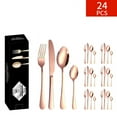 thumbnail image 1 of XTEILC Silverware Set Flatware Set Stainless Steel Dinnerware Set 24-Piece Cutlery Set, Service for 6, Rose Gold, 1 of 8