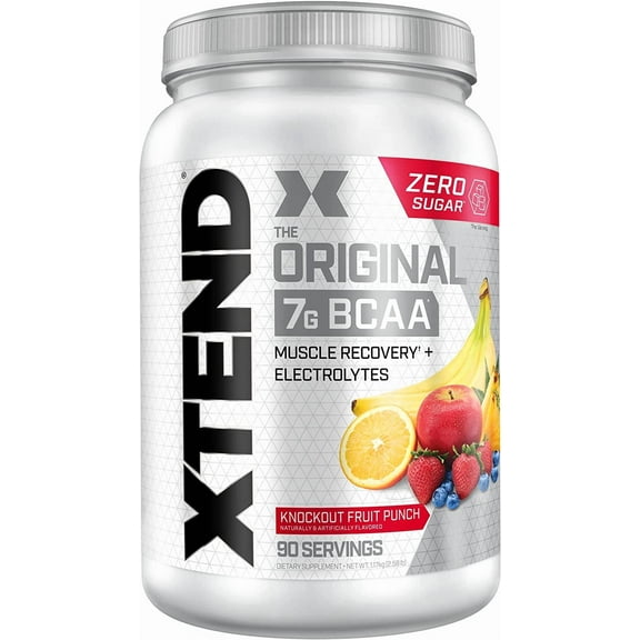 XTEND The Original 7G BCAA Powder, Knockout Fruit Punch Flavor, 2.78 lb