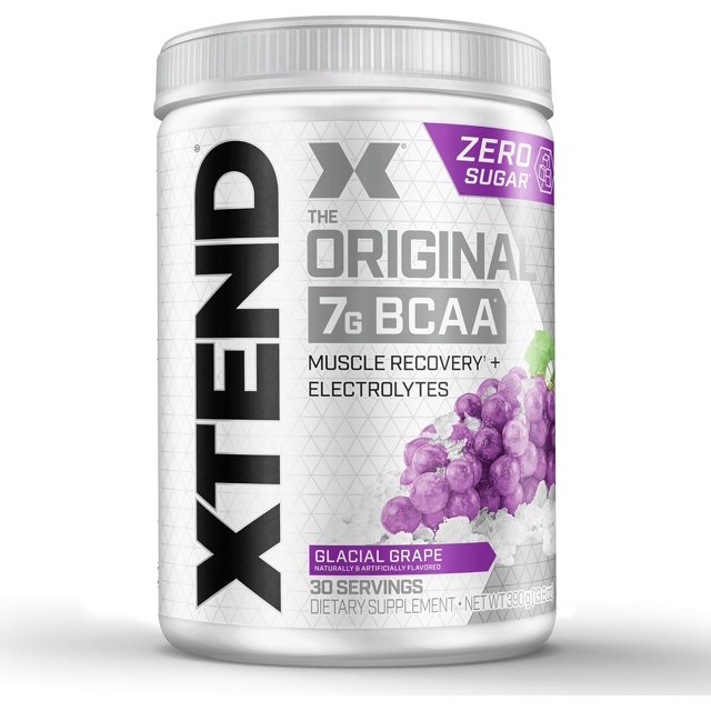 XTEND Original BCAA Powder Glacial Grape Sugar Free Post Workout Muscle Recovery Drink with